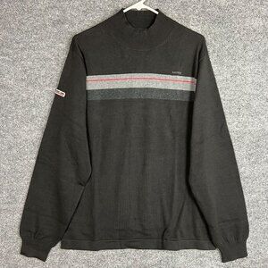 NEW‎ $69 Nautica Men sweater Stripe Nordic Logo Spell out black Size large